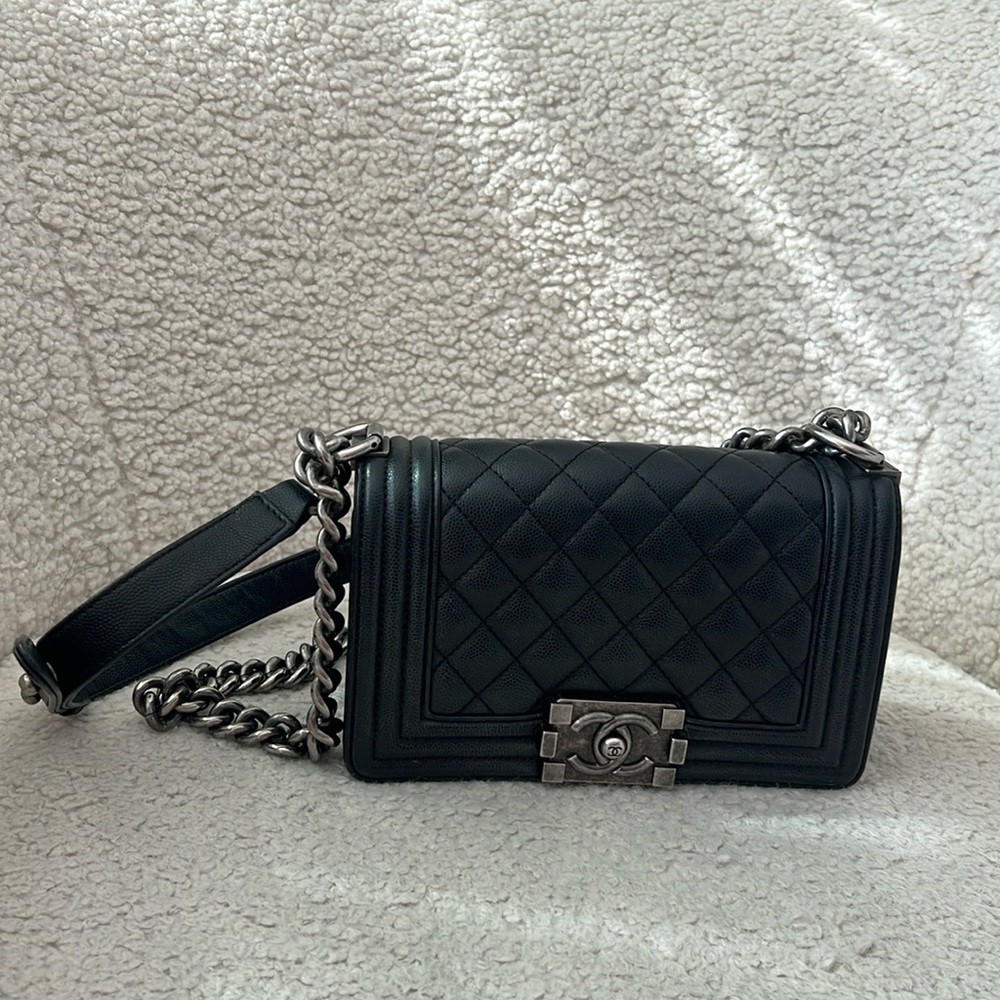 Mini Chanel Boy Bag black caviar skin